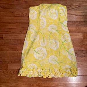 Lily Pulitzer strapless dress-yellow